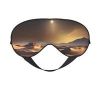FUBUKIOF Sahara Desert Masque doux pour les yeux Unisexe Confortable et respirant Convient pour le repos quotidien Aide à entrer rapidement dans un sommeil profond, Noir
