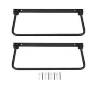 Fuchooky 2 Set Foldable RV Shoe Rack Aluminium Alloy Space Saving Wall Mounted Shoe Organizer Shelf for Hotel Living Room (Black)