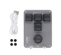Fuchooky 4 Clé 1 Knob Keyboard Mini Blue Switch Programmable Macro Mechanical Custom Industrial Console avec RVB Light Black Wired BT Connexion