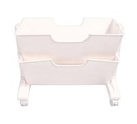 Fuchooky Double Couche Mobile Deskside Étagère Amovible Petite Bibliothèque Dortoir Organiser Chariot Étagère (White)