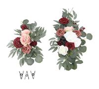 Fuchooky Fleurs arcs arcs artificiels à la Vie Ensemble de 2 décor Floral de Soie Durable pour Arches Signes de Bienvenue intérieure extérieur Facile Attachement 30cm 50cm (Rosé)
