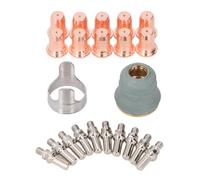 Fuchooky Kit de 22 embouts d'électrodes pour découpeur plasma, embouts d'électrodes en laiton et guide d'écartement pour PT60