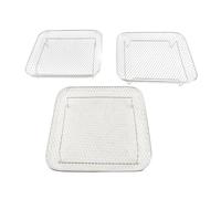 Fuchooky SUS304 en acier inoxydable à 3 niveaux carrés de friteuse lave-vaisselle Proof de chaleur sécurisée pour la cuisson du four Griller