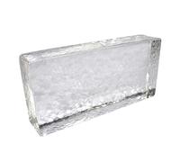 Fuchs Design Crystal Collection, 1 brique en verre martelée brillante, env. 24,6 x 11,6 x 5,3 cm, brique en verre véritable