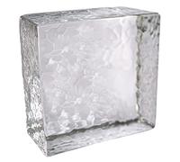 Fuchs Design Crystal Collection Brique en verre véritable effet martelé brillant, environ 12,3 x 11,6 x 5,3 cm, brique en verre véritable