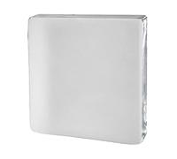 Fuchs Design Crystal Collection Classic, 1 brique en verre, aspect satiné, mat et soyeux (uniquement verso), environ 20 x 20 x 5 cm - Brique en verre véritable de qualité supérieure