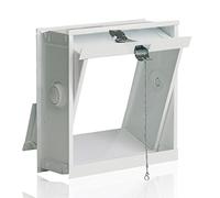 Fuchs Design Vantail d'aération blanc tôle d'acier (217x235x90 mm) pour 1 brique de verre (19x19x8 cm) - avec dispositif de traction