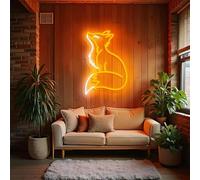 Fuchs Enseigne néon Renard orange Art mural LED Applique murale LED pour salon chambre d'enfant forêt chambre d'enfant salle de jeux décor bar Lumière néon LED esthétique