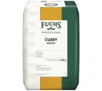 Fuchs Professional - Curry Madras | 1 kg dans un sac| Pour les plats au curry doux tels que les sauces ou les plats à base de riz | Qualité professionnelle pour les gros consommateurs