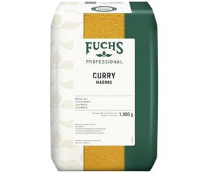 Fuchs Professional - Curry Madras | 1 kg dans un sac| Pour les plats au curry doux tels que les sauces ou les plats à base de riz | Qualité professionnelle pour les gros consommateurs