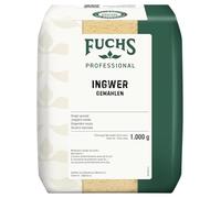 Fuchs Professional - Gingembre moulu | 1 kg | Épice chaude pour les plats au curry et les chutneys | Qualité professionnelle pour les consommateurs en vrac et la gastronomie
