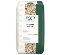 Fuchs Professional - Poivre blanc entier | 1 kg | Séché doucement au soleil, pour assaisonner les sauces légères | Qualité professionnelle pour les consommateurs en vrac et la gastronomie