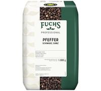 Fuchs Professional - Poivre noir entier | 1 kg | Séché doucement, pour assaisonner les plats noirs | Qualité professionnelle pour les consommateurs en vrac et la gastronomie