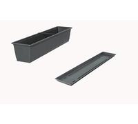 Fuchs seit 1895 Jardinière de balcon standard avec soucoupe assortie, couleurs : anthracite, longueur : 100 cm