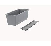 Fuchs seit 1895 Jardinière de balcon standard avec soucoupe assortie, couleurs : béton, longueur : 80 cm