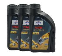 FUCHS Titan GT1 Pro C-3 SAE 5W-30 Huile VW 504 00 BMW LONGLIFE-04, 3x1 Litre