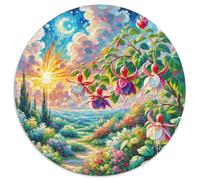 Fuchsie Hybride 1000 Pièces Puzzle Circulaire Classiques Familial Pression Réduite Cadeau Unique pour Adultes Et Enfants 1000pcs (67.5x67.5cm)
