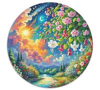 Fuchsie Hybride 1000 Pièces Puzzle Rond Jeu Jouets Éduchatifs Cadeau Unique pour Adultes Et Enfants 1000pcs (67.5x67.5cm)