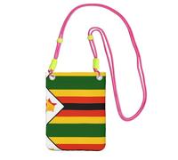 Fuchusia Carry Sac à main à bandoulière - Motif drapeau du Zimbabwe - Sac à bandoulière pour téléphone portable, parfait pour le shopping et les activités de plein air