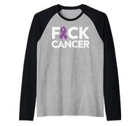 Fuck Cancer Tshirt - Fuck pancréatique Cancer Sensibilisation Manche Raglan
