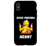 Fuck Fascism Protest Sign F Fascism Duck Anti Fascism Resist Coque pour iPhone X/XS