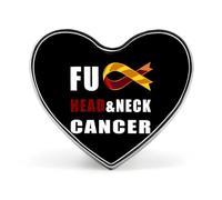 Fuck Head And Neck Cancer Brooch Pins Heart Badge Collar Lapel Pins Dress Coat Accessories for Women Men