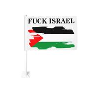 Fuck Israël Libérez la Palestine Sauvez Gaza Drapeaux de voiture Bannière de véhicule double face pour bateau, moto