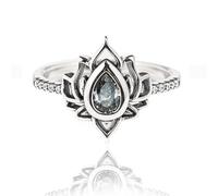 Fuck It And Begin Again Bague de lotus, fleur de lotus hautement polie, bague inspirante incrustée de zircon résistant au ternissement, bague de lotus Fuck My Trauma (B,US-10)