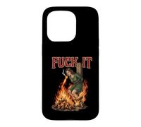 Fuck It - Sorcière brûlant sur Le bûcher Cigarette Dark Coque pour iPhone 15 Pro