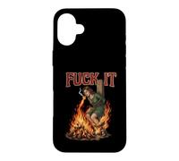 Fuck It - Sorcière brûlant sur Le bûcher Cigarette Dark Coque pour iPhone 16 Plus