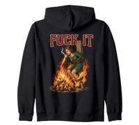 Fuck It - Sorcière brûlant sur Le bûcher Cigarette Dark Sweat à Capuche