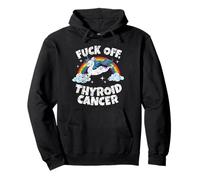 Fuck Off Thyroid Cancer Funny Citation with Unicorn Rainbow Sweat à Capuche