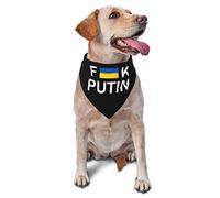 Fuck Poutine Ukraine Drapeau Printemps Chien Bandanas Garçon en Vrac Chiot Foulard Réglable Doux Triangle Bavoirs Accessoires pour Petits Moyens Grands Chiens Chats Blanc