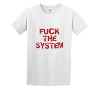 Fuck The System Fuck The System T-Shirt Mens White Unisex Tees Shirt XL