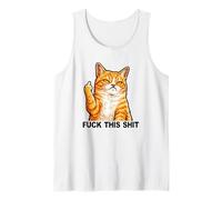 Fuck This Shit Silly Orange Cat Middle Finger Cat Meme Adult Débardeur