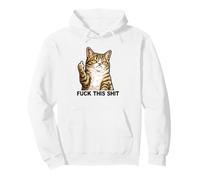 Fuck This Shit Silly Tabby Cat Middle Finger Cat Meme Adult Sweat à Capuche
