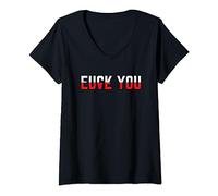 Fuck You Love You - Love Hate Relationship - Citation sarcastique T-Shirt avec Col en V