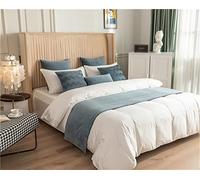 Fudaiki Chemin de Lit Coureur de Lit Molleton Matelassé Décoratif Bed Runner Résistant à l'usure Décoration de Lit pour Chambre Maison Hôtel Gris Bleu 210 x 45cm pour 180cm lit