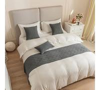 Fudaiki Chemin de Lit Molleton matelassé Coureur de Lit Décoratif Bed Runner Résistant à l'usure Décoration de Lit pour Chambre Maison Hôtel Gris 210 x 45cm pour 180cm lit