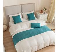 Fudaiki Chemin de Lit Molleton matelassé Coureur de Lit Décoratif Bed Runner Résistant à l'usure Décoration de Lit pour Chambre Maison Hôtel Bleu 210 x 45cm pour 180cm lit