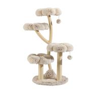 Fudajo Arbre à Chat Design 59 x 59 x 123 cm, grattoir pour Chat avec Peluche et sisal, Aire de Jeu, Tour d’Escalade avec Balle de Jeu
