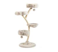 Fudajo Arbre à Chat Design 59 x 59 x 155 cm, grattoir pour Chat avec Peluche et sisal, Aire de Jeu, Tour d’Escalade avec Balle de Jeu
