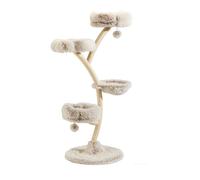 Fudajo Arbre à chat design 59 x 59 x 155 cm, grattoir pour chat avec peluche et sisal, aire de jeu, tour d’escalade avec balle de je