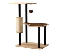 Fudajo Arbre à Chat en métal 40 x 29,5 x 60 cm avec sisal, Meuble à griffer avec Planche à griffer, Arbre à Chat avec Grande Surface de Repos et Design Moderne