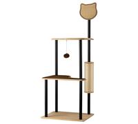 Fudajo Arbre à Chat en métal 48 x 40 x 120 cm avec sisal, Meuble à griffer avec Planche à griffer, Arbre à Chat avec Grande Surface de Repos et Design Moderne