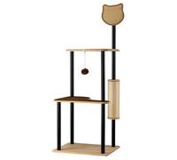 Fudajo Arbre à chat en métal 48 x 40 x 120 cm avec sisal, meuble à griffer avec planche à griffer, arbre à chat avec grande surface