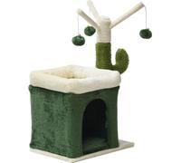 Fudajo Arbre à chat Forme de cactus Arbre d’escalade de Grattage 70cm avec 4mm de Sisal Maison Hamac