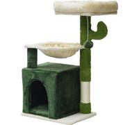 Fudajo Arbre à chat Forme de cactus Arbre d’escalade de Grattage 75cm avec 4mm de Sisal Maison Hamac