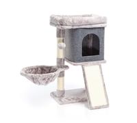 Fudajo Arbre à Chat Gris Sisal 71,5cm Poste de grattage Grattoir Maisonnette Zone de Couchage Balle