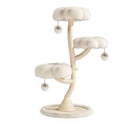 Fudajo Arbre Chat Design Ø 59 cm Hauteur 125 cm Beige Charge 15 kg 3 Niveaux Forme Branche avec Peluche et Sisal Tronc de grattage Grattoir Tour Mobilier ludique Animal Domestique